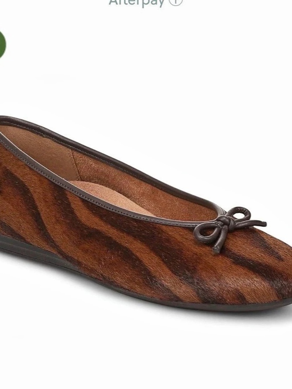 Vionic Larissa Ballet Flat Brown Animal Print